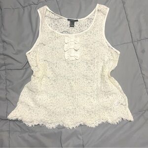 Small Coquette Kawaii Lolita Harajuku Lace Top with Bow Accents